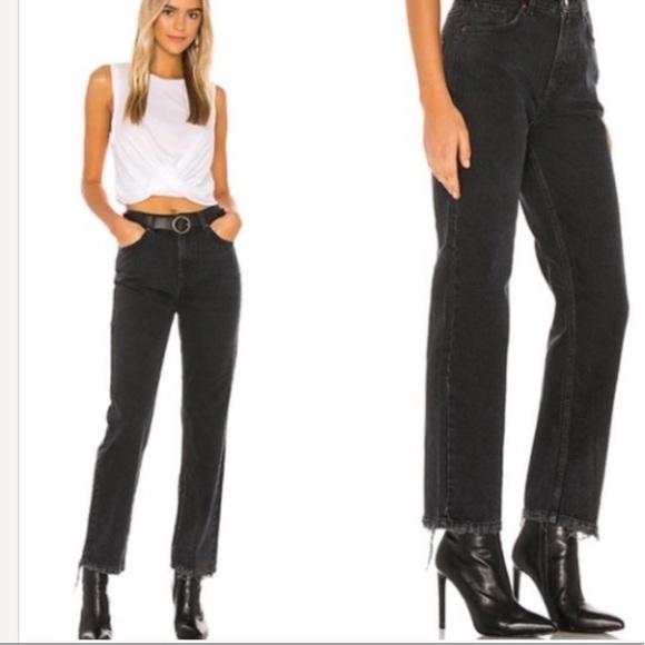 HUDSON Jeans womens Holly Washed Black High-Rise Straight Jean, 23, Black - Picture 4 of 10